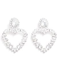 Self-Portrait - Crystal Heart Earrings Accessories - Lyst