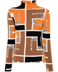Fendi - Printed High-Neck Top - Lyst