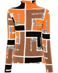Fendi - Printed High-Neck Top - Lyst