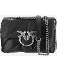 Pinko - Quilted Leather Flap Crossbody Bag - Lyst