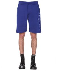 McQueen - Shorts With Embroidered Logo - Lyst