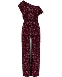 Elisabetta Franchi - Rouge Noir Jumpsuit With Sequins - Lyst