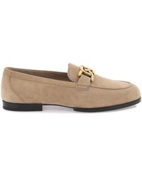 Tod's - Suede Leer Kate Loafers In - Lyst