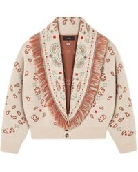 Alanui - Bandana Jacquard Cashmere And Wool Cardigan - Lyst