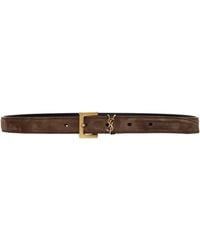 Saint Laurent - Belt Suede - Lyst
