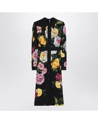 Dolce & Gabbana - Dolce&Gabbana Long Chemise Dress With Floral Print - Lyst