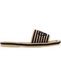 Chloé - Embroidered Raffia Chloã£Â¨ Sand Slippers - Lyst