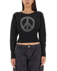 Moschino - Embellished Round Neck Sweater - Lyst