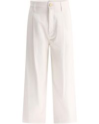 Max Mara - "Vincent" Wide-Fit Cotton Gabardine Trousers - Lyst