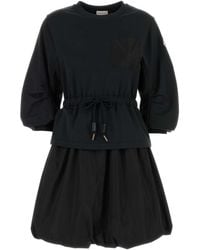 Moncler - Cotton Sweatshirt Dress - Lyst