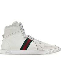 Gucci - White Leather Stretch Sneakers - Lyst