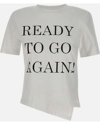 Elisabetta Franchi - Leichtes Baumwoll-Jersey-T-Shirt Mit Logo - Lyst