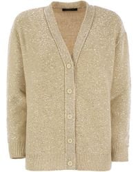 Fabiana Filippi - Cotton Strick -Strickjacke mit Pailletten - Lyst