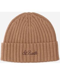 MC2 Saint Barth - Wool Blend Mütze mit Logo - Lyst