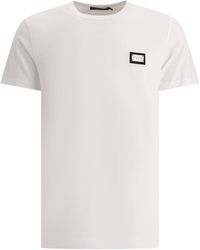 Dolce & Gabbana - T -Shirt mit Logo Plaque - Lyst