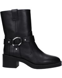 Stuart Weitzman - Black Leather Ankle - Lyst