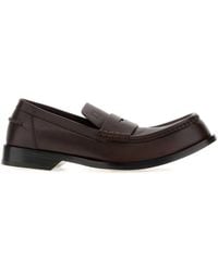 Loewe - Dark Leather Bobine Loafers - Lyst