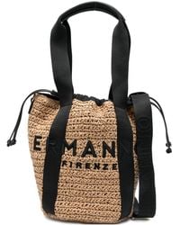 ERMANNO FIRENZE - Small Rafia Tote Bag - Lyst