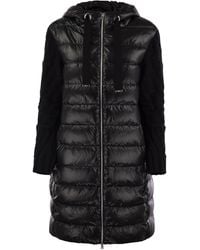Herno - Long Down Jacket Met Wollen Mouwen - Lyst