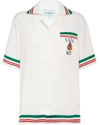 Casablancabrand - Zijden Overhemd Met Print - Lyst