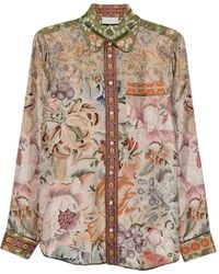 Pierre Louis Mascia - Gedrukt Zijden Shirt - Lyst