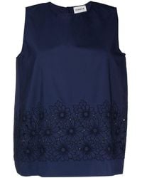 P.A.R.O.S.H. - Embroidered Cotton Cut-out Top - Lyst