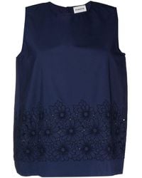P.A.R.O.S.H. - Embroidered Cotton Cut-out Top - Lyst