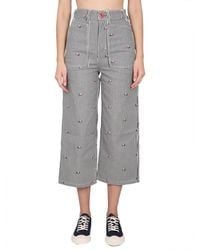 KENZO - Stripes Relaxed High Rise Jeans - Lyst