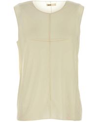 KHAITE - Cream Stretch Cupro Allo Top - Lyst