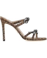 Stuart Weitzman - Printed Calf Hair Sw Bow Mules - Lyst