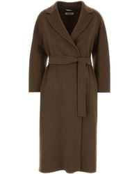 Max Mara - S Maxmara Mud Wool Esturia Coat - Lyst
