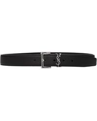 Saint Laurent - Cassandre Cintura Uomo Pelle Nera - Lyst