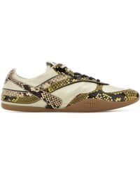 Miu Miu - Fabric And Leather Sneakers - Lyst