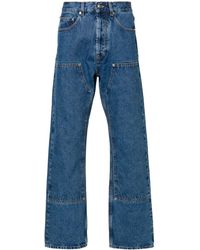 Palm Angels - Straight Jeans Met Logo-Reliëf - Lyst