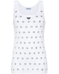 Prada - Cotton Tank Top - Lyst