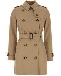 Burberry - Beige Gabardine Heritage Kensington Trench Coat - Lyst