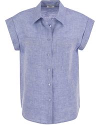 Peserico - Linen Sleeveless Shirt - Lyst