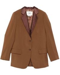 Fendi - Wool Single Breasted Jacket - Lyst