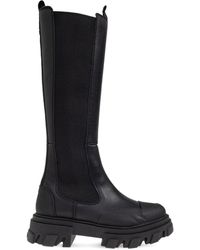 Ganni - Botas de cuero High Chelsea - Lyst