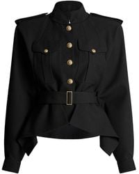 Balmain - Wool Belted Jacket - Lyst