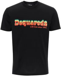 DSquared² - Klassisches schwarzes T -Shirt mit Logo - Lyst