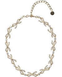 Self-Portrait - Selbstporträt-Halskette mit verzierten Schleifen und Kristallen - Lyst