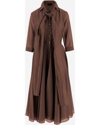 F.it - Lyocell Blend Dress With Knotted Collar - Lyst