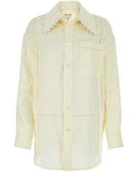 Bottega Veneta - English Embroidery Linen Shirt - Lyst