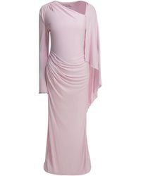 Self-Portrait - Long Draped Jersey Dress - Lyst