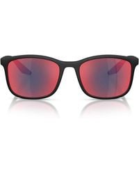 Prada - Zonnebril Psa08 S 1 Bo08 F Linea Rossa Zwart/grijs Gespiegeld, Unisex - Lyst