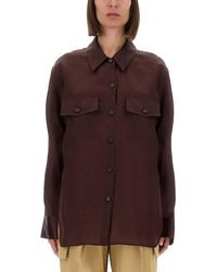 KHAITE - Aubergine Silk Matteo Shirt - Lyst