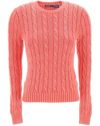 Polo Ralph Lauren - Katoenen Kabel Gebreide Pullover -trui - Lyst