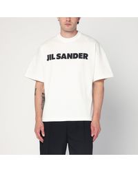 Jil Sander - Wide T Shirt With Logo - Lyst