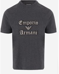 Emporio Armani - Cotton T Shirt With Logo - Lyst